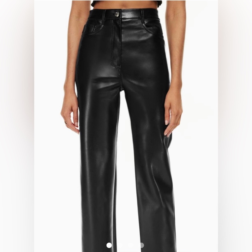Wilfred Black Straight Leg Faux Leather Pants